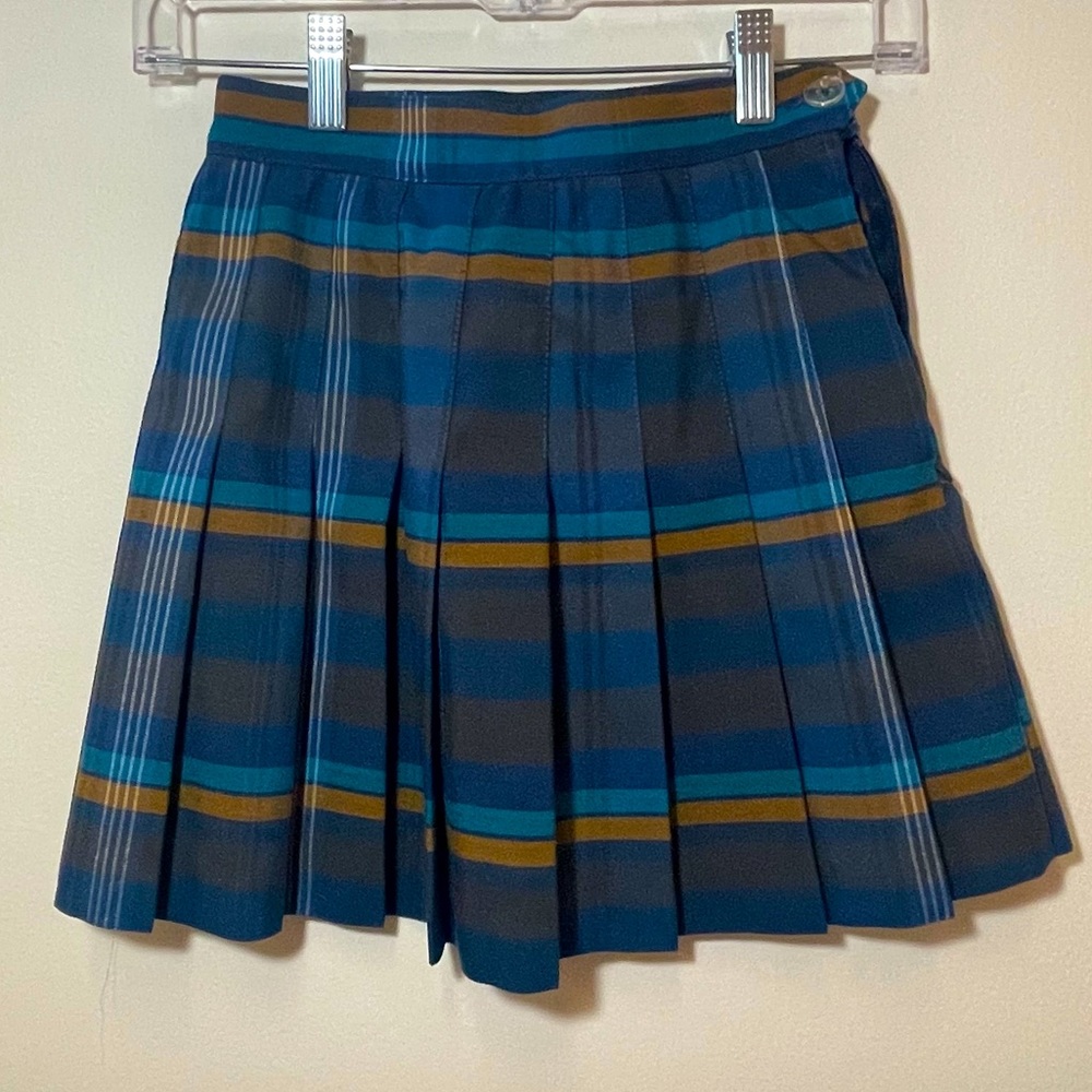 Los Angeles Apparel pleated plaid mini skirt